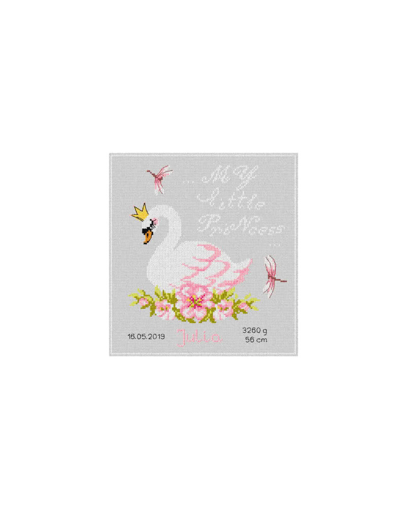 Schemat do haftu Metryczka - My little princess