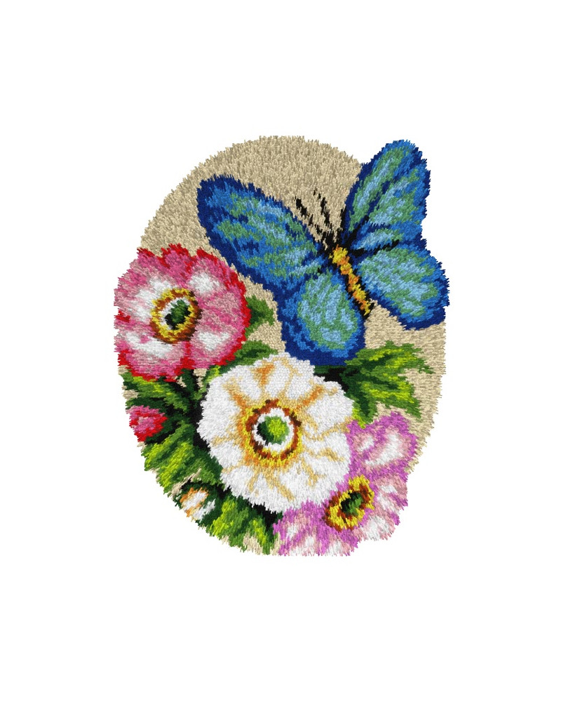 Zestaw latch - hook dywanik - Błękitny motyl