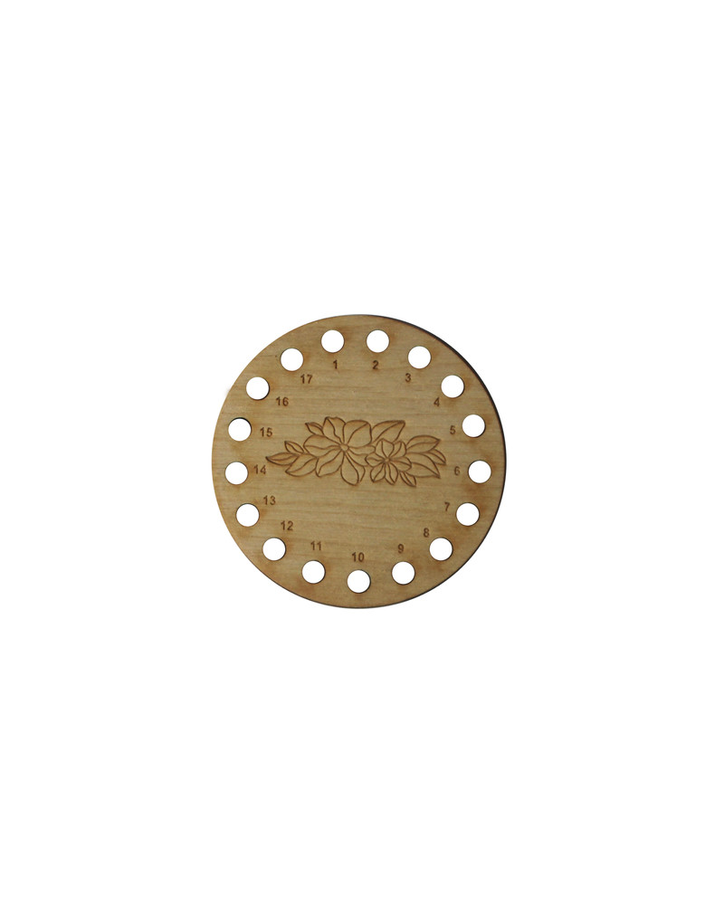 organizer na mulinę ze sklejki z wygrawerowanym wzorem ze sklejki śr. 8,2 cm