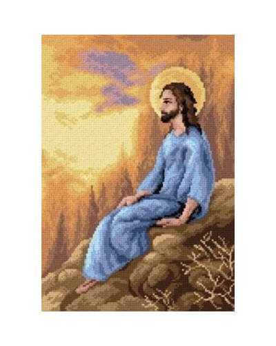 Schemat do haftu Pan Jezus na wzgórzu