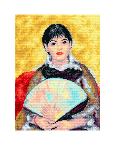 Kanwa z nadrukiem P. A. Renoir - Kobieta z wachlarzem