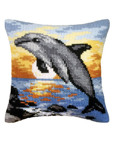 Zestaw do haftu krzyżykowego poduszka – Delfin