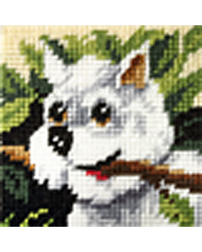 Zestaw do haftu gobelinowego obrazek – Biały piesek