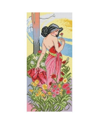 Kanwa z nadrukiem A. Mucha - Goździk
