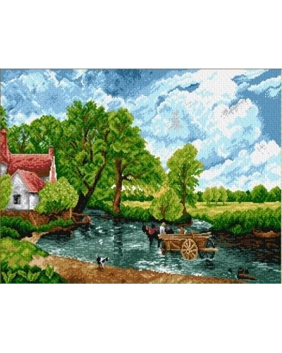 Kanwa z nadrukiem J. Constable - Wóz na siano