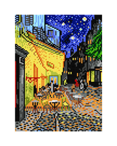 Kanwa z nadrukiem V. van Gogh - Uliczna kafejka