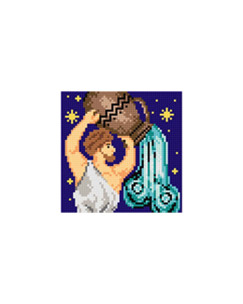 Kanwa z nadrukiem Znaki zodiaku - Wodnik
