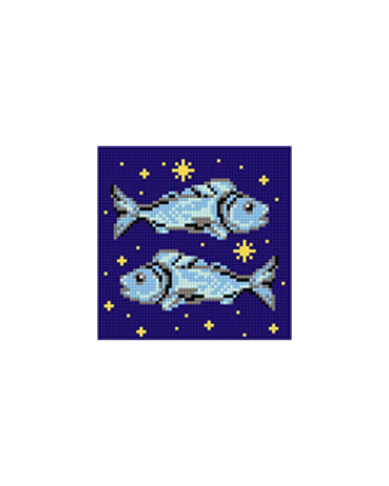 Kanwa z nadrukiem Znaki zodiaku - Ryby