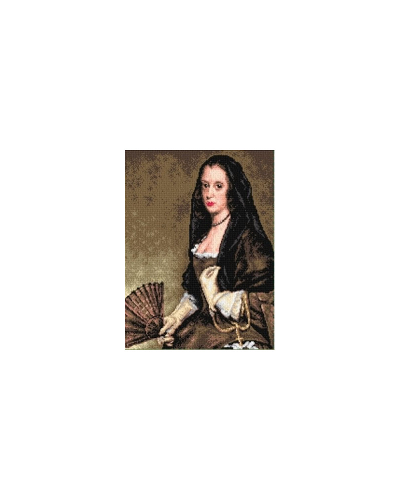 Kanwa z nadrukiem D. Velazquez - Kobieta z wachlarzem