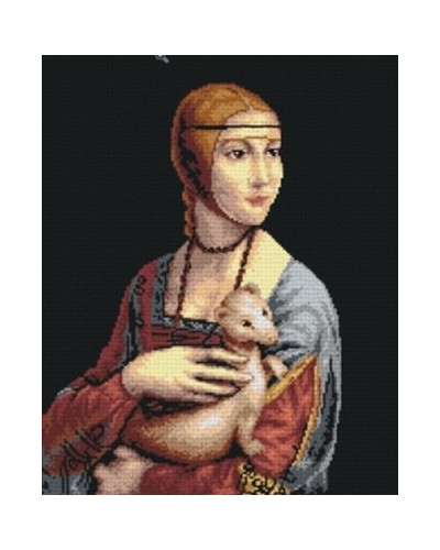 Kanwa z nadrukiem L. Da Vinci - Dama z łasiczką