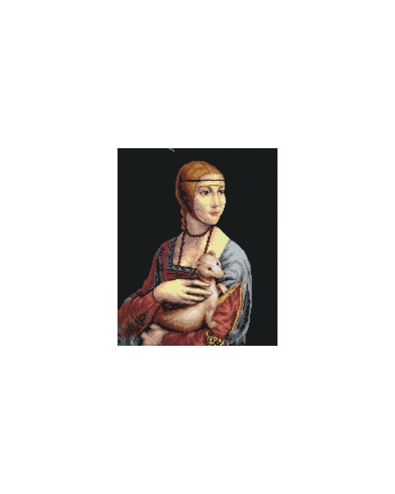 Kanwa z nadrukiem L. Da Vinci - Dama z łasiczką