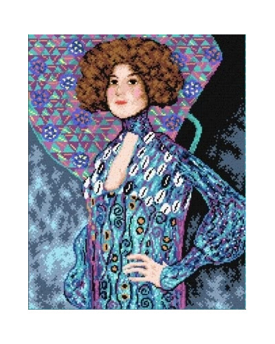 Kanwa z nadrukiem G. Klimt - Portret Emilie Floege