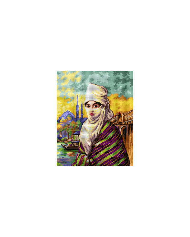 Schemat do haftu Warwick Goble - Kobieta w woalu