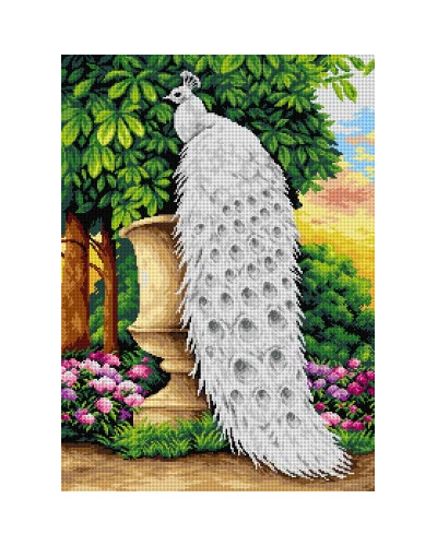 Schemat do haftu Paw w ogrodzie