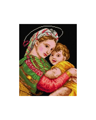 Schemat do haftu Rafael Santi - Madonna della Sedia (fragment)