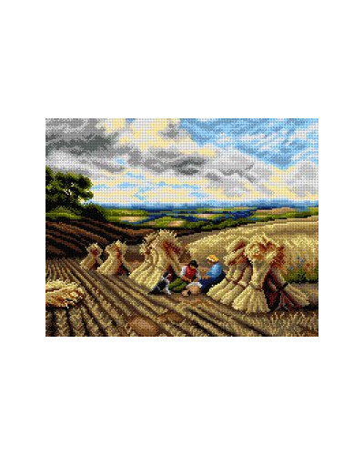 Kanwa z nadrukiem George Cole - Żniwa (fragment)