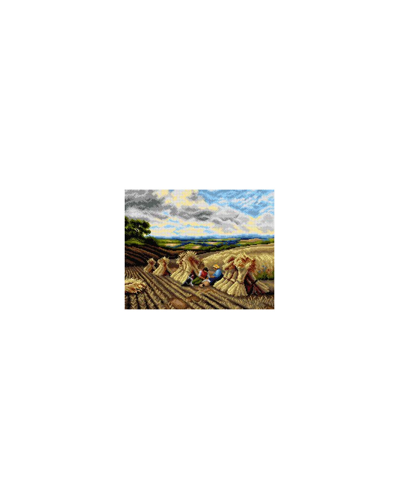 Kanwa z nadrukiem George Cole - Żniwa (fragment)