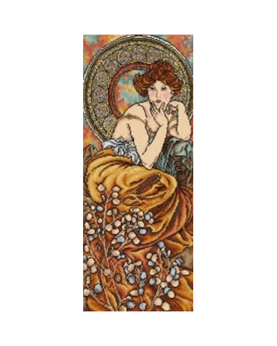 Kanwa z nadrukiem A. Mucha - Topaz