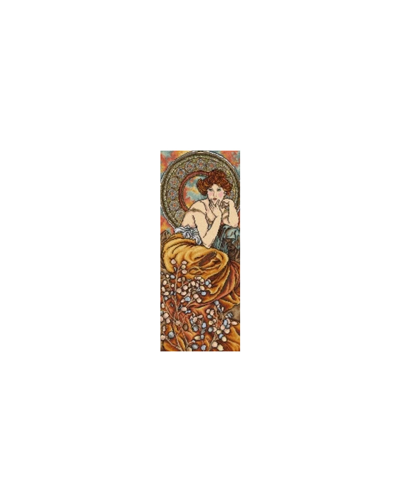 Kanwa z nadrukiem A. Mucha - Topaz
