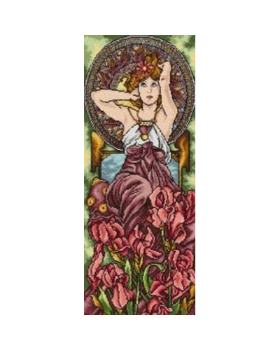 Kanwa z nadrukiem A. Mucha - Ametyst