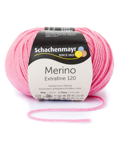 Włóczka Merino Extrafine 120 - różowy