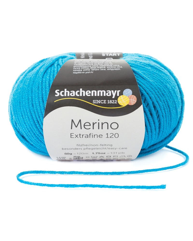 Włóczka Merino Extrafine 120 - turkusowy