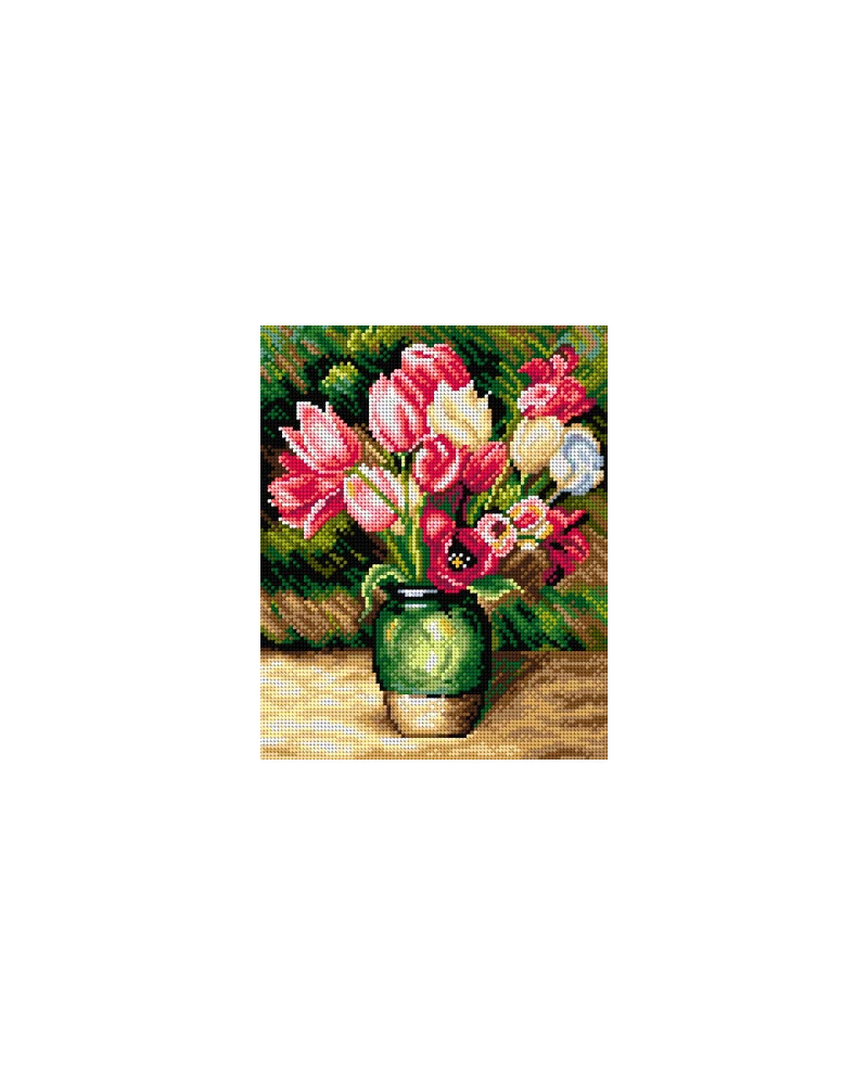 Schemat do haftu Pierre-Auguste Renoir - Tulipany w wazonie