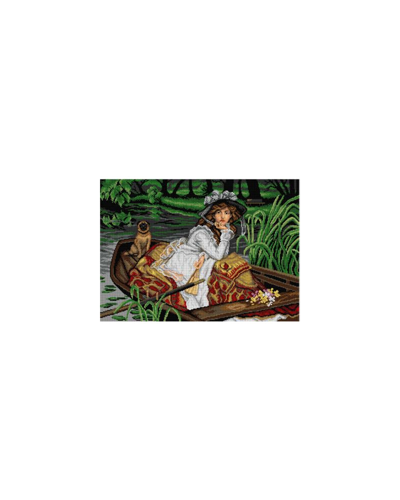 Schemat do haftu James Tissot - Młoda kobieta w łodzi