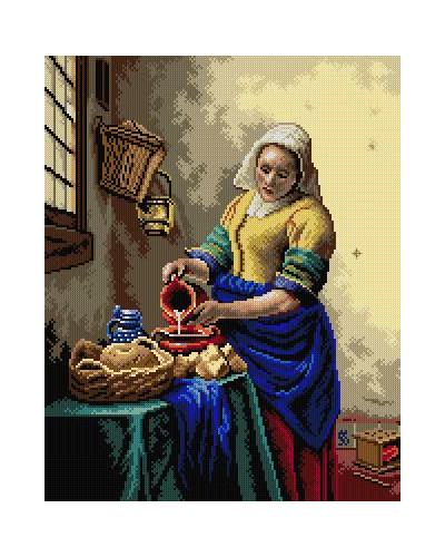 Schemat do haftu J. Vermeer Mleczarka