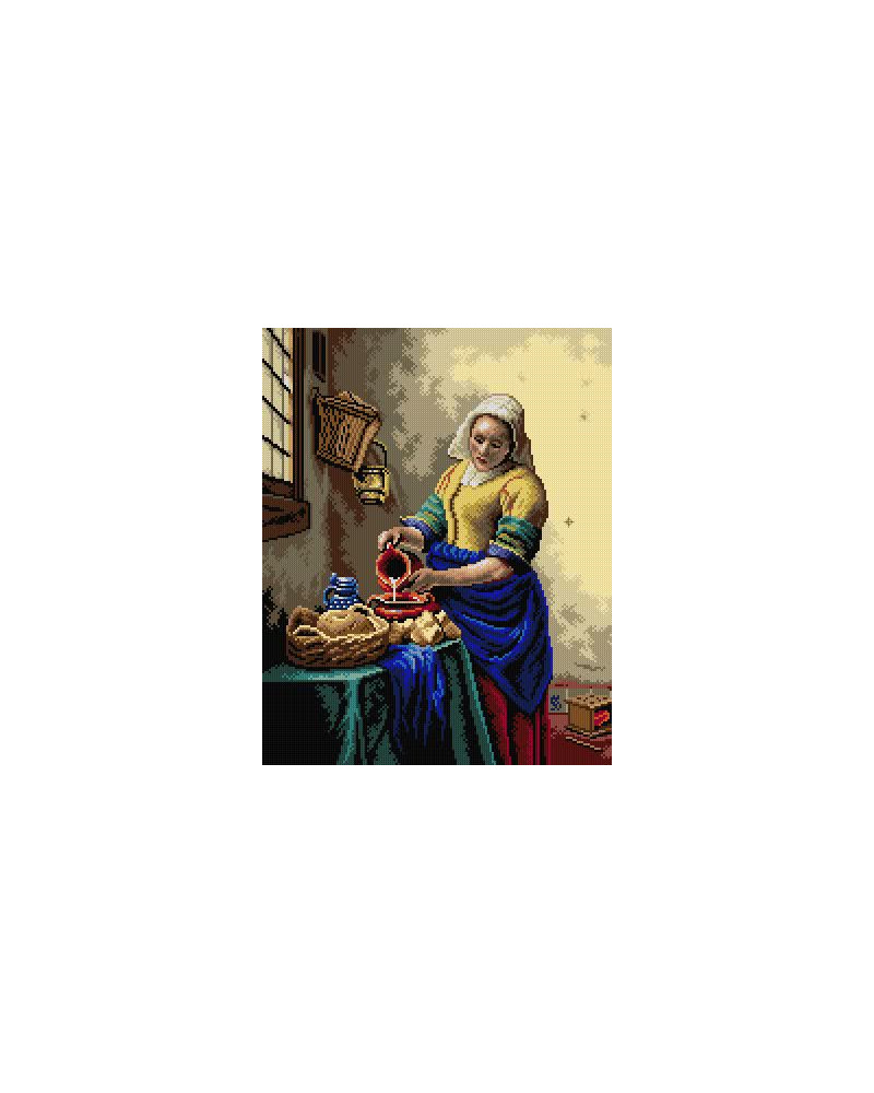 Schemat do haftu J. Vermeer Mleczarka