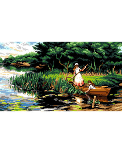Kanwa z nadrukiem Alfred Glendening Jr. - Na rzece