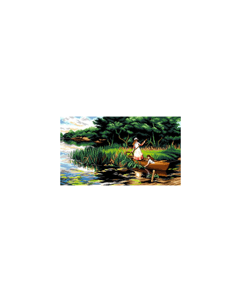 Kanwa z nadrukiem Alfred Glendening Jr. - Na rzece