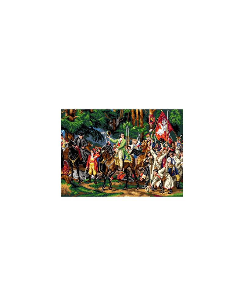 Kanwa z nadrukiem J. Matejko - Kościuszko pod Racławicami (fragment)