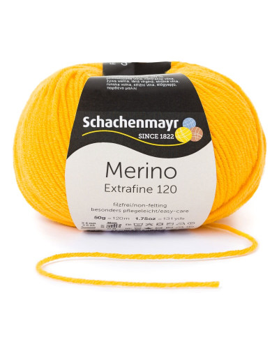 Włóczka Merino Extrafine 120 - ciemnożółty