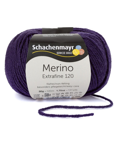 Włóczka Merino Extrafine 120 - ciemnofioletowy