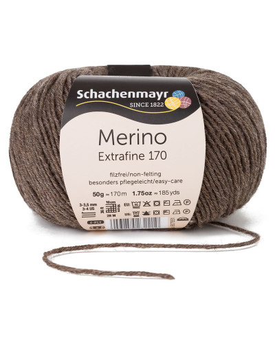 Włóczka Merino Extrafine 170 - brązowy melanż