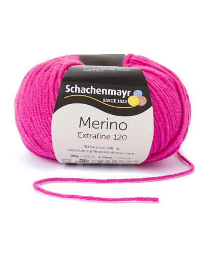 Włóczka Merino Extrafine 120 - ciemny różowy