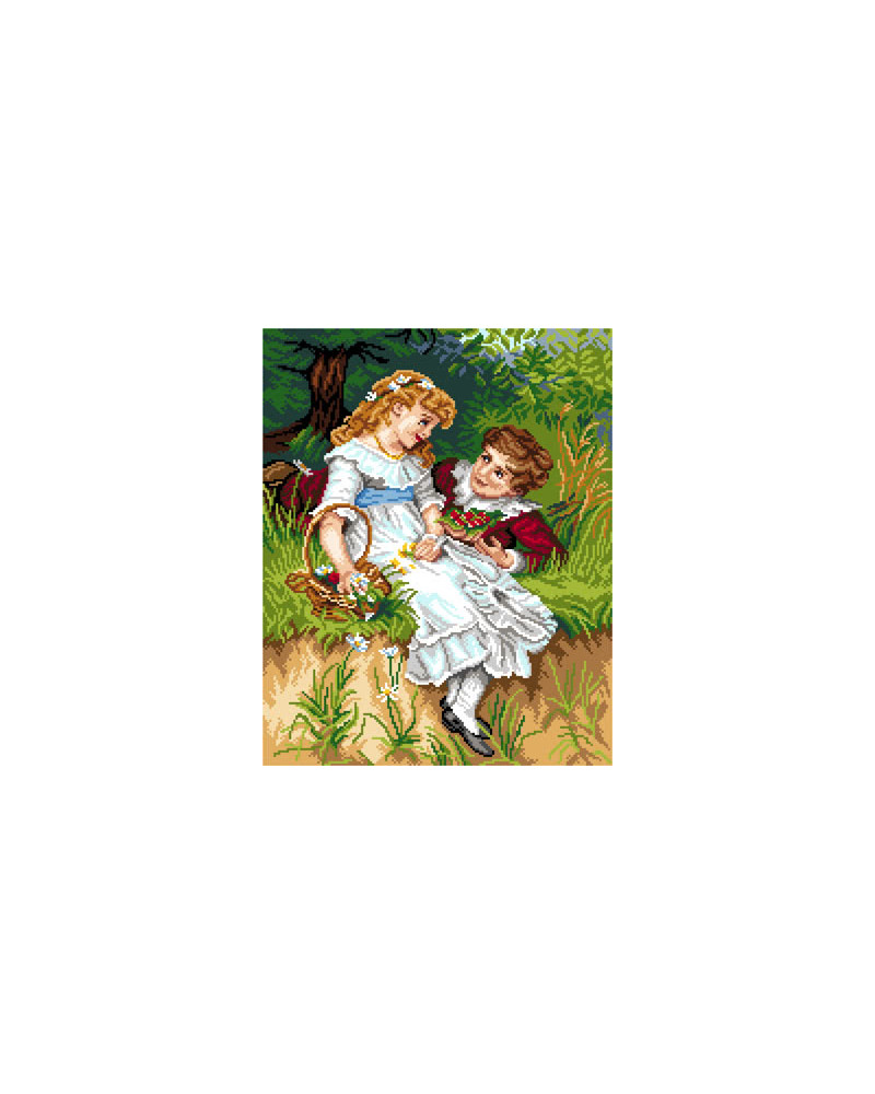 Kanwa z nadrukiem Frederick Morgan - Zakochani