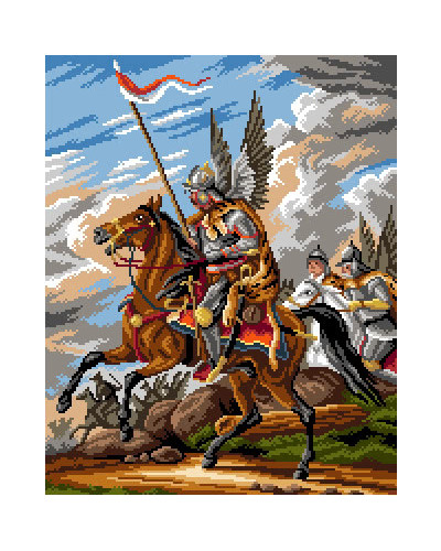 Kanwa z nadrukiem Aleksander Orłowski - Atak husarii