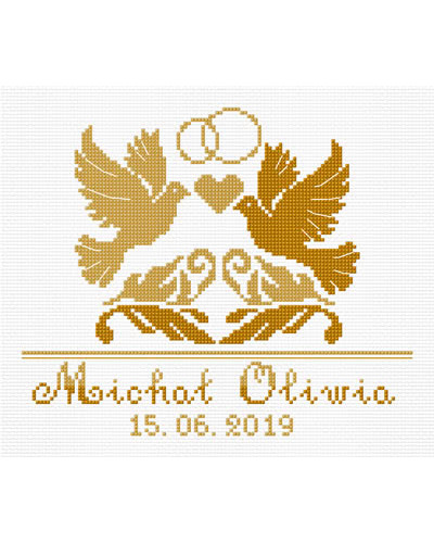 Schemat do haftu W dniu ślubu