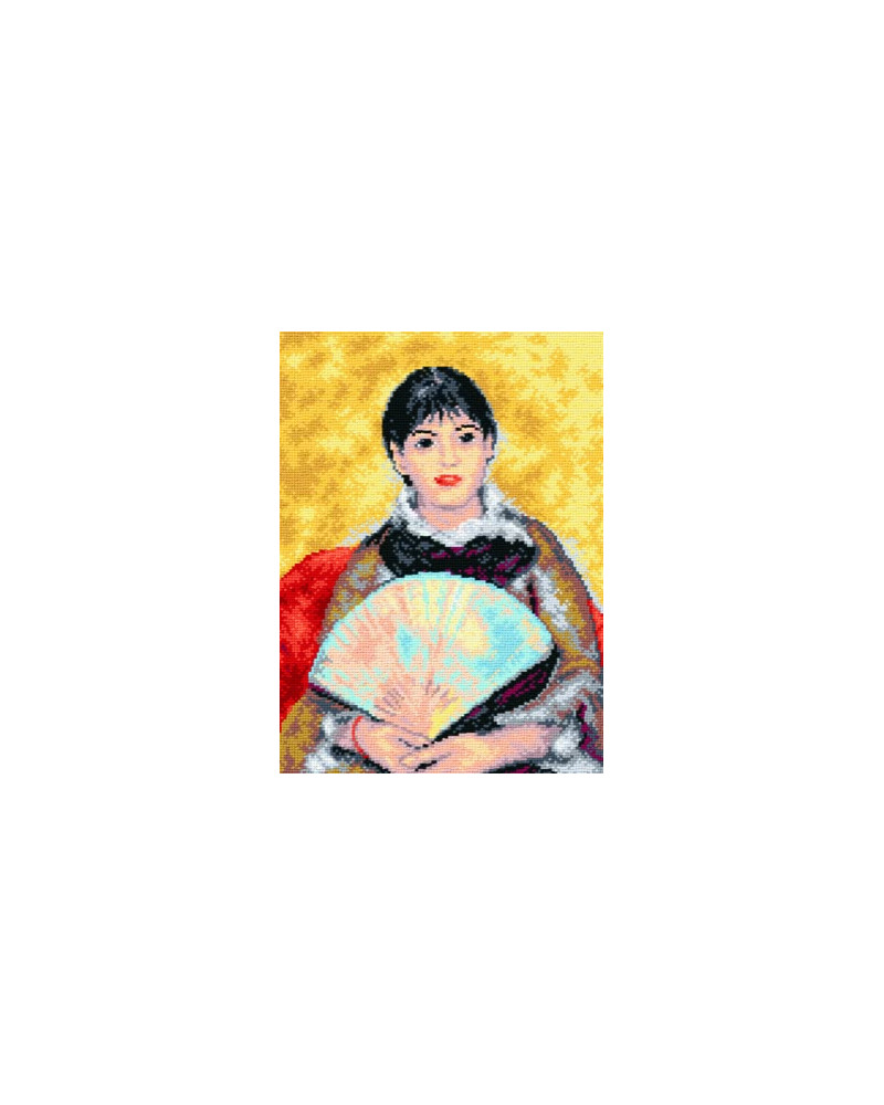 Kanwa z nadrukiem P. A. Renoir - Kobieta z wachlarzem