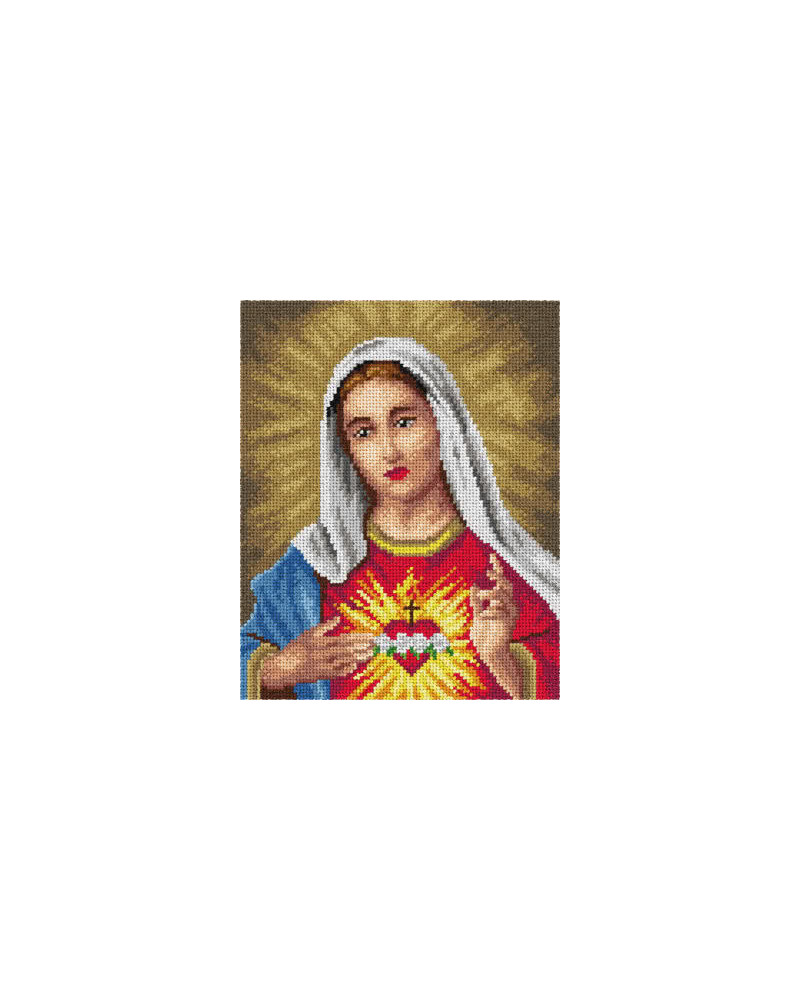 Kanwa z nadrukiem Serce Maryi