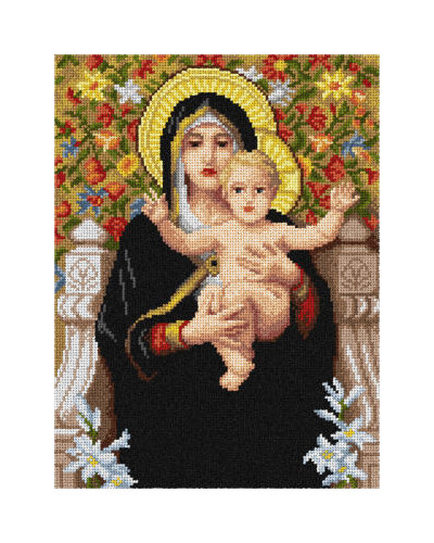 Schemat do haftu William Adolphe Bouguereau - Dziewica z liliami
