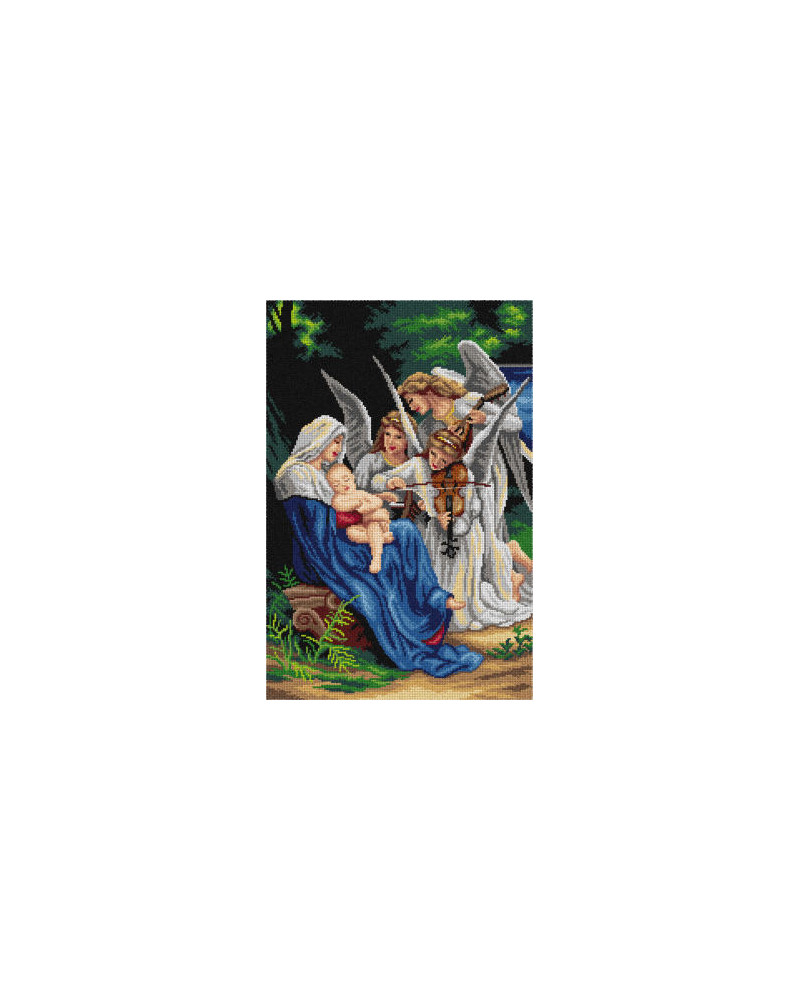 Kanwa z nadrukiem William Adolphe Bouguereau - Pieśń aniołów