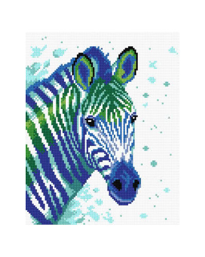 Schemat do haftu - Kolorowa zebra
