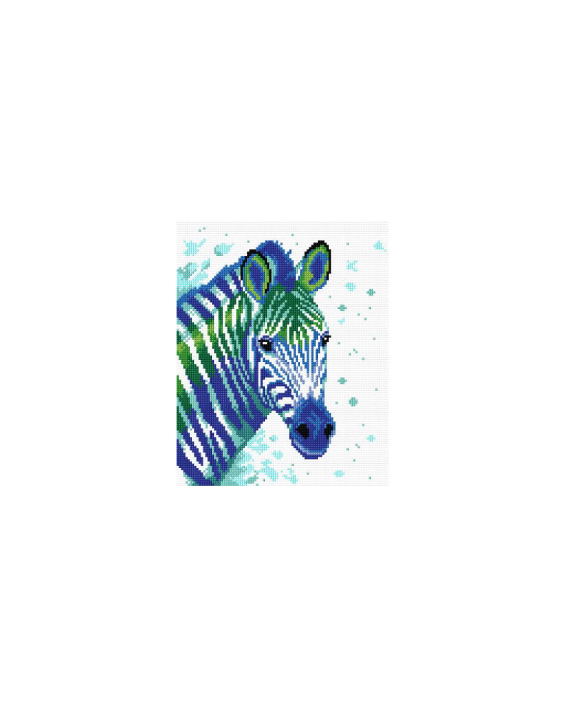 Schemat do haftu - Kolorowa zebra