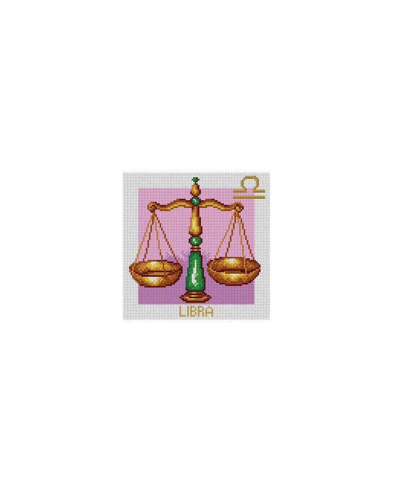 Kanwa z nadrukiem Znaki zodiaku - Waga