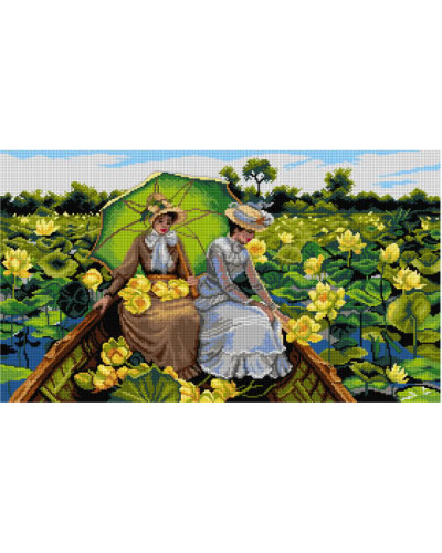 Schemat do haftu Charles Courtney Curran - Kwiaty lotosu