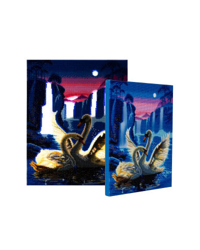 Zestaw do diamond painting obrazek - Księżyc LED