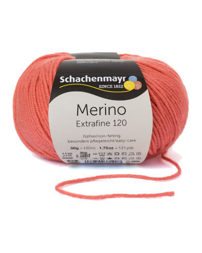 Włóczka Merino Extrafine 120 - koralowy